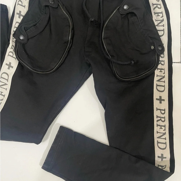 Profound Aesthetic Mens jogging PRFND Tape Track Sweatpants Black small - Picture 3 of 13